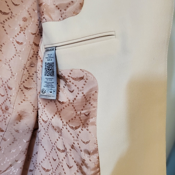 Zadig & Voltaire Very Love Strass Blazer With Rhinestones - Pale Pink Size EU 40 - Picture 10 of 13